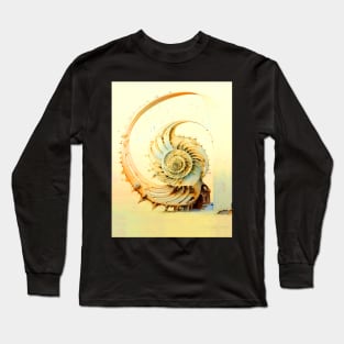 Fibonacci Sequence: Fibonacci Nautilus Shell on a Dark Background Long Sleeve T-Shirt